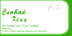 csobad kiss business card