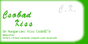 csobad kiss business card